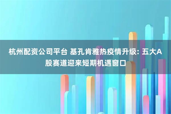 杭州配资公司平台 基孔肯雅热疫情升级: 五大A股赛道迎来短期机遇窗口